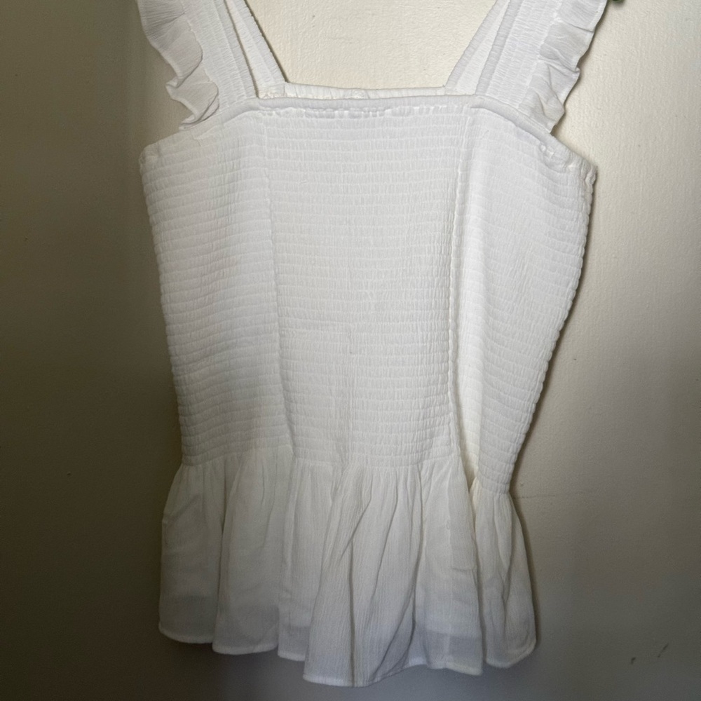 Torrid Cream Peplum and Smock Tank Top